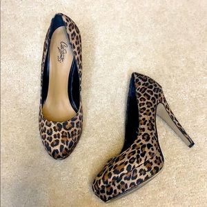 Leopard print high heels